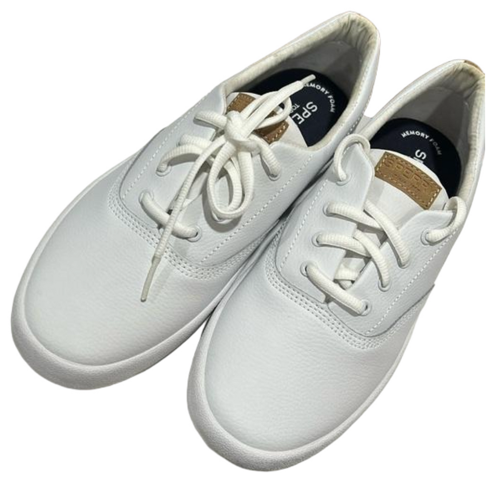Sperry top-sider white leather size 6 NWT boys